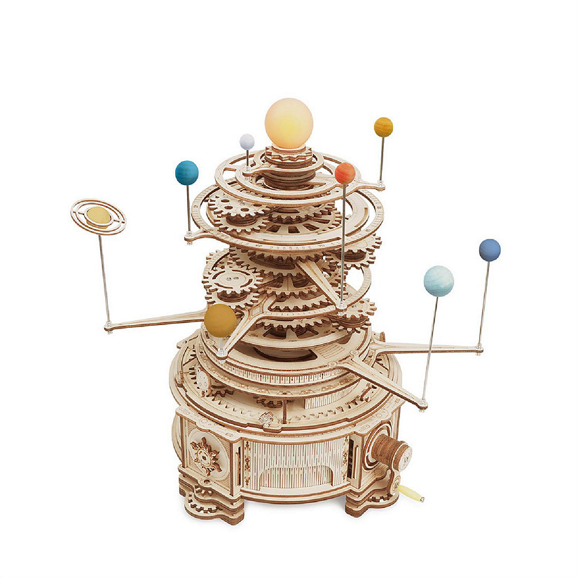 Robotime DIY Wooden Model - 316PCS Solar System Model Kit - Assembly Toy -  Rotatable Mechanical Orrery Building Block Kits - Gift for Childrens,Adult