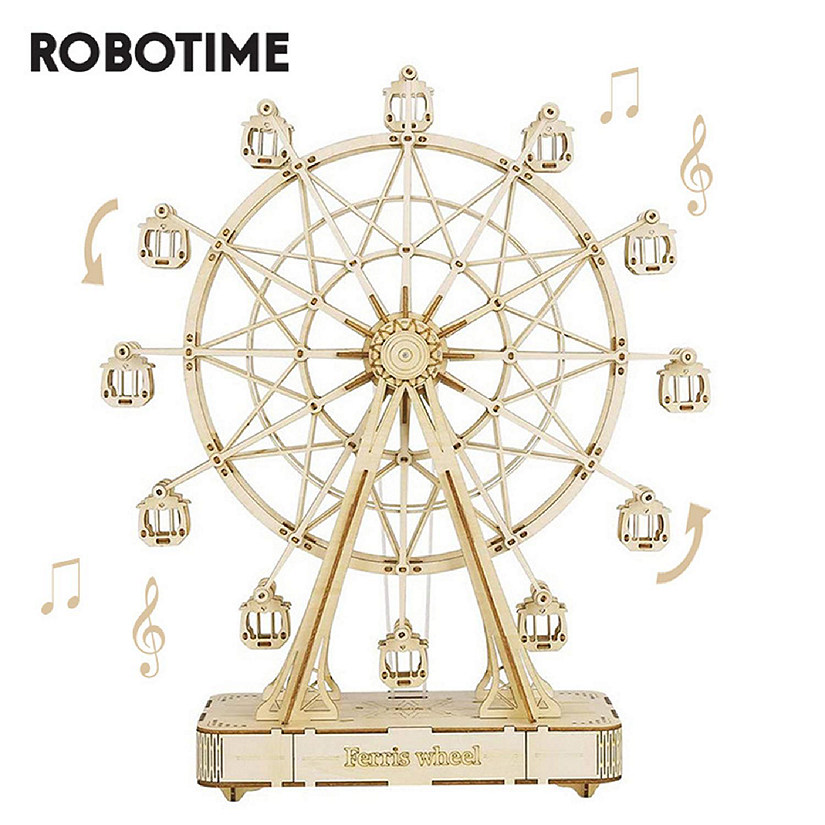 Robotime DIY Wooden Rotatable Ferris Wheel with Music Image