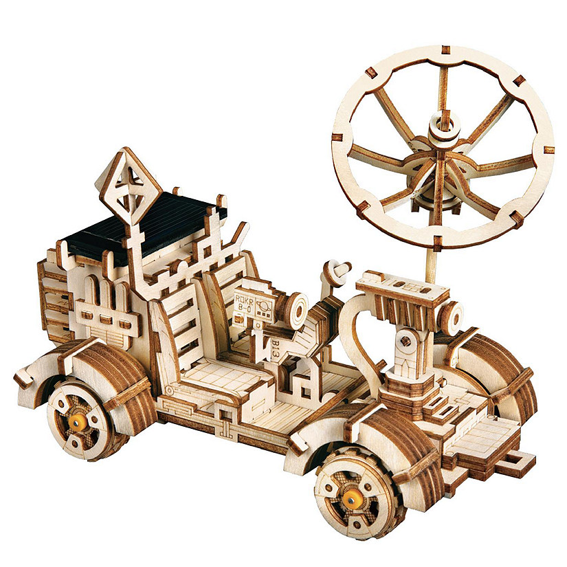 Robotime Moveable 3D Wooden STEM Project - Space Hunting Solar Energy Assembly Toy - Perfect Birthday Gift for Children, Teens, Adult - Rambler Rover Image