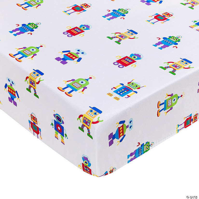 Robots Microfiber Fitted Crib Sheet Image