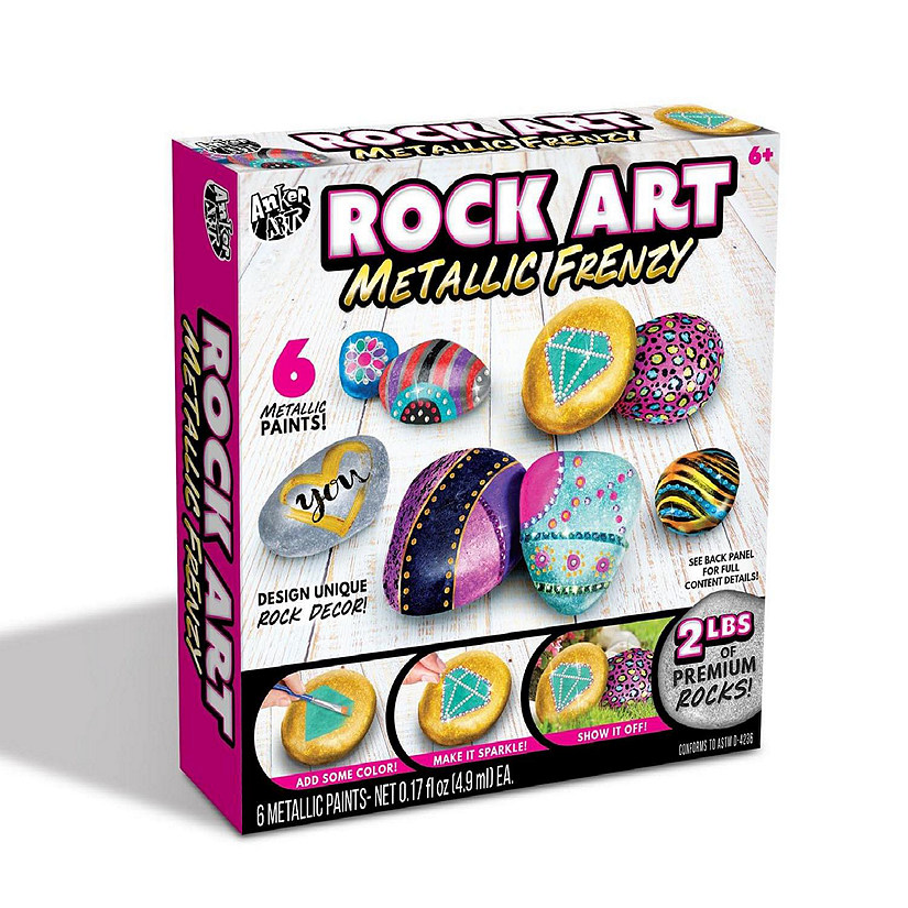 Rock Art Metallic Frenzy DIY Craft Kit  Includes 2 lbs of Premium Rock Image