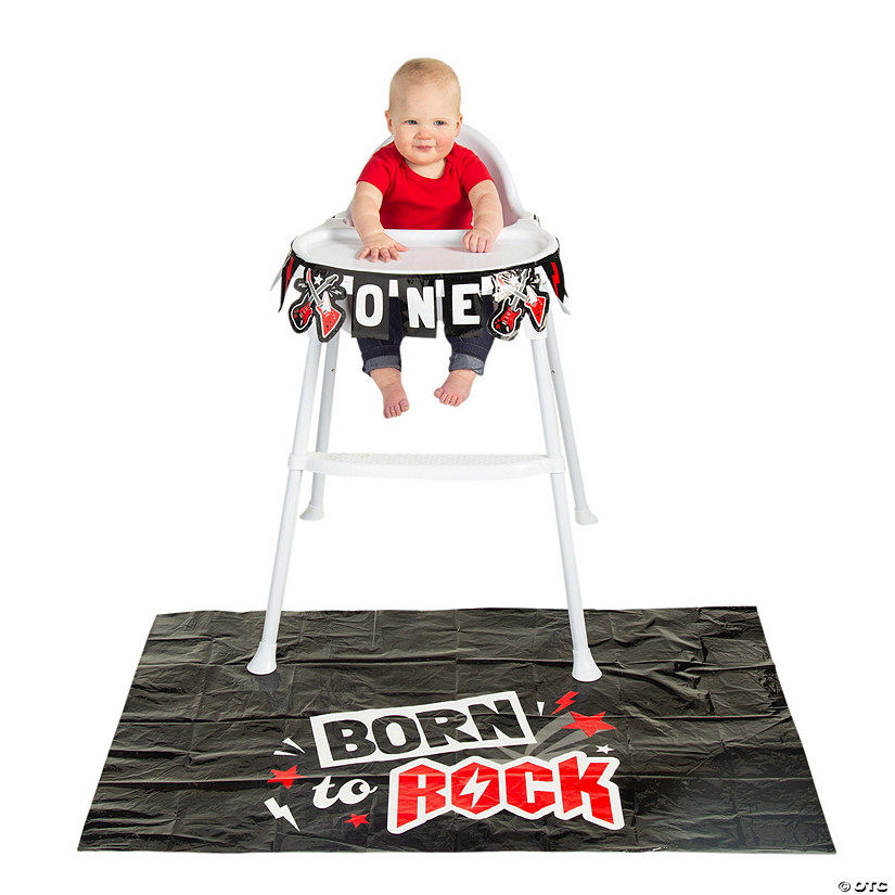 Rock Star 1st Birthday High Chair Decorating Kit - 2 Pc. Image