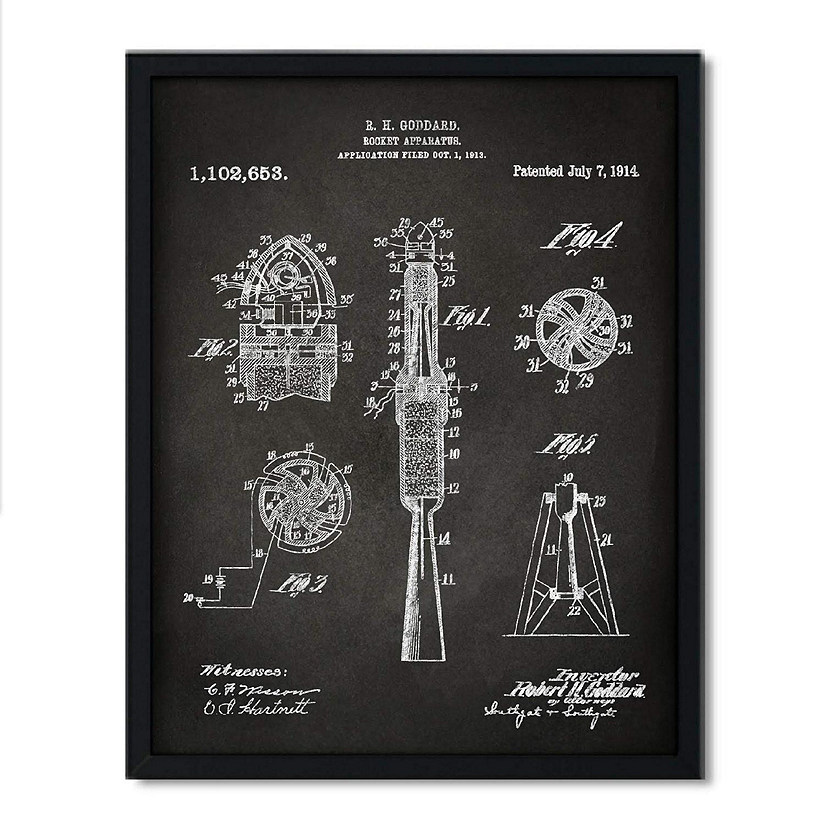 Rocket Ship Patent Poster 8.5x11in Image