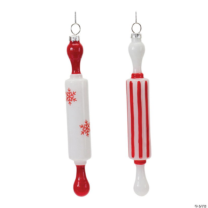 Rolling Pin Ornament (Set Of 12) 7.5"H Glass Image