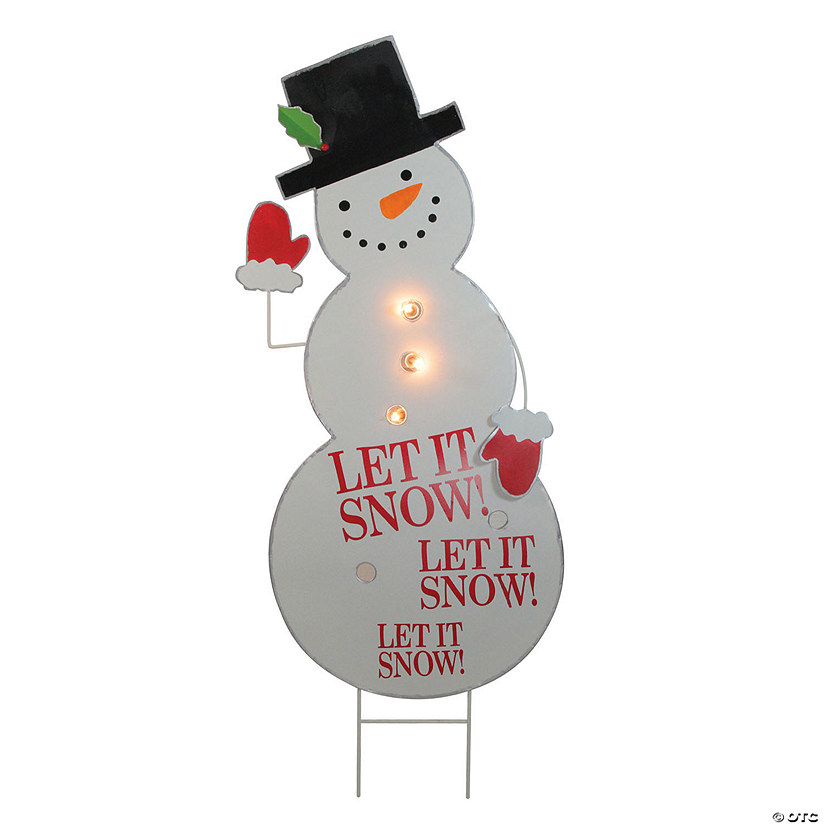 Roman - 3' Pre-Lit Metal Snowman Outdoor Christmas Decor Image