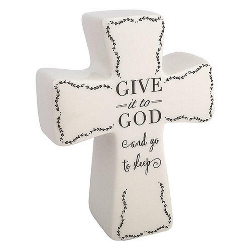 Roman Give it to God Prayer Boxed Cross 4.5 Inch White Image