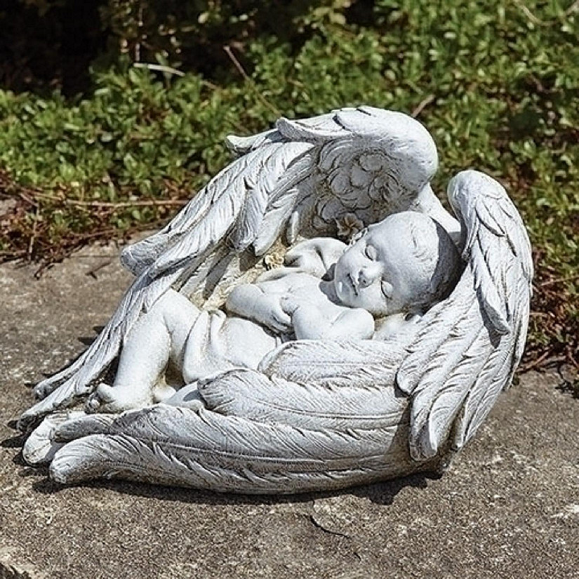Roman Joesph Studio Sleeping Baby in Wings Garden Statue 6 Inch Grey 604021 Image