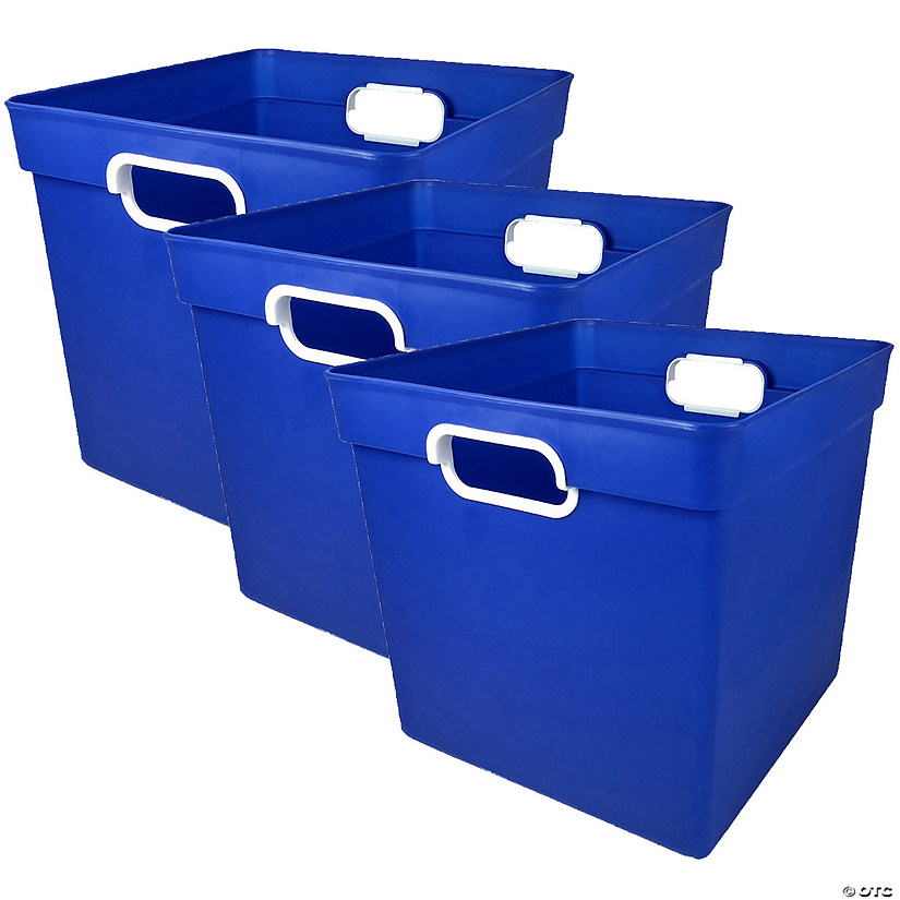 Romanoff Cube Bin, Blue, Pack of 3 Image