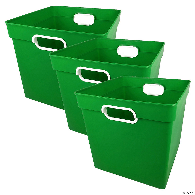 Romanoff Cube Bin, Green, Pack of 3 Image