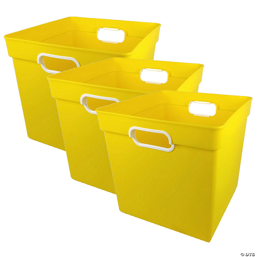 Romanoff Cube Bin, Yellow, Pack of 3 Image