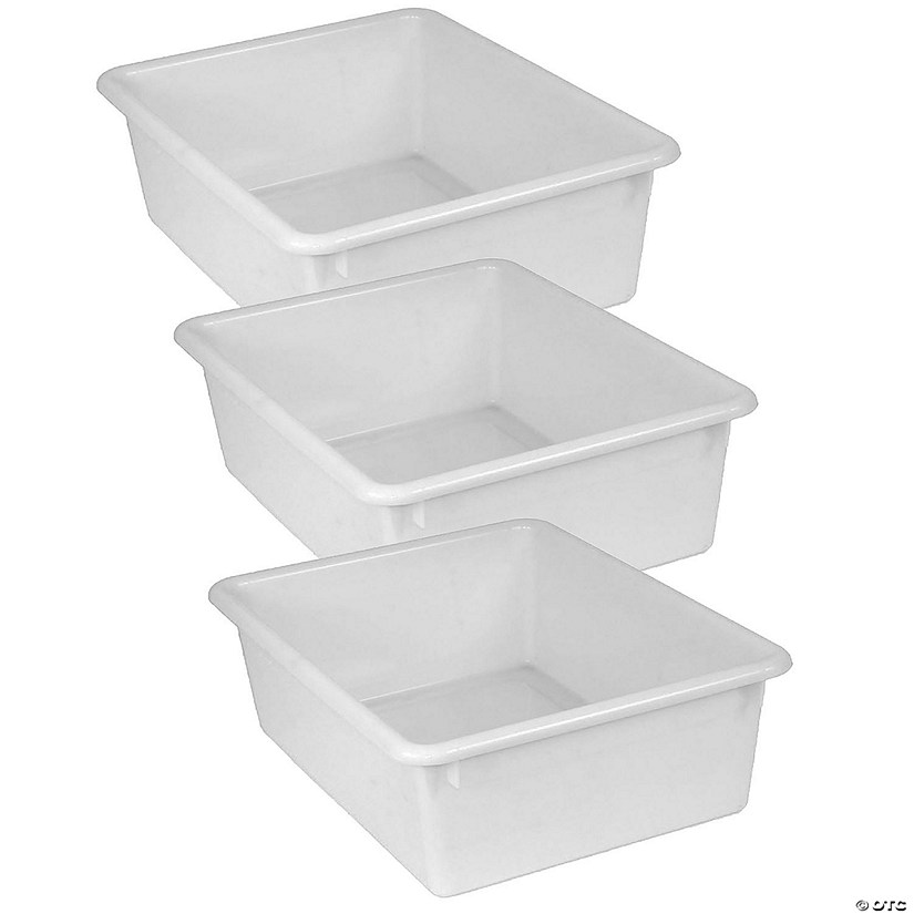 Romanoff Double Stowaway Tray Only, White, Pack of 3 Image