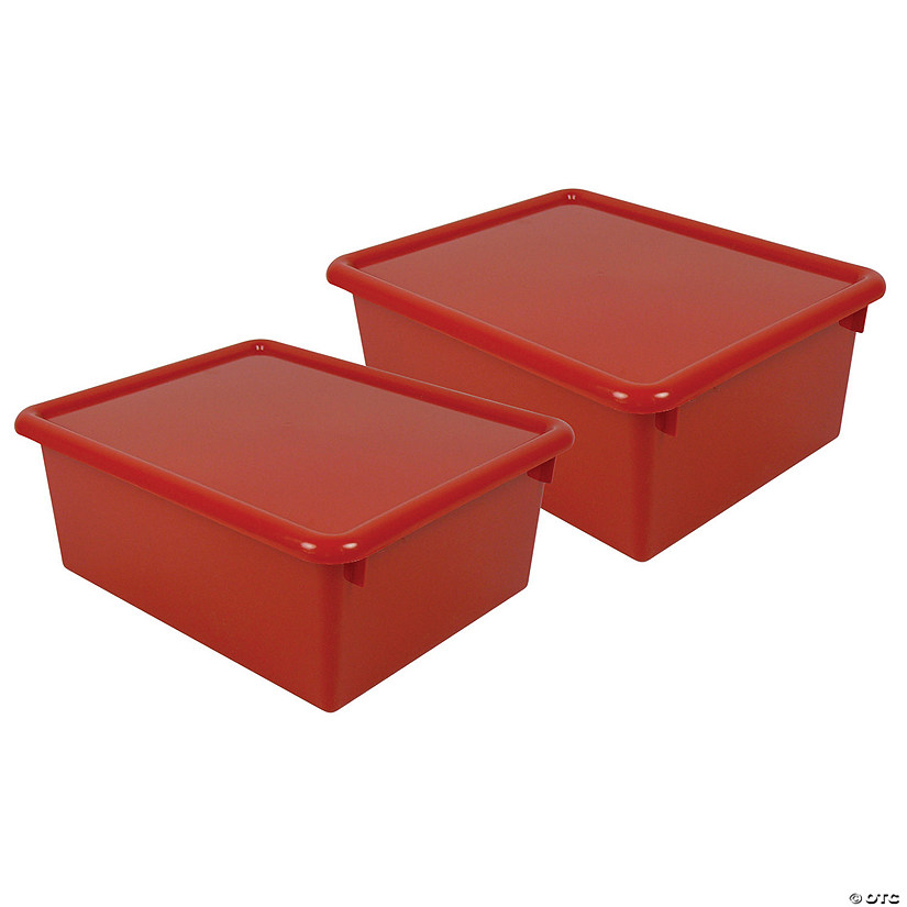 Romanoff Stowaway 5" Letter Box with Lid, Red, Pack of 2 Image