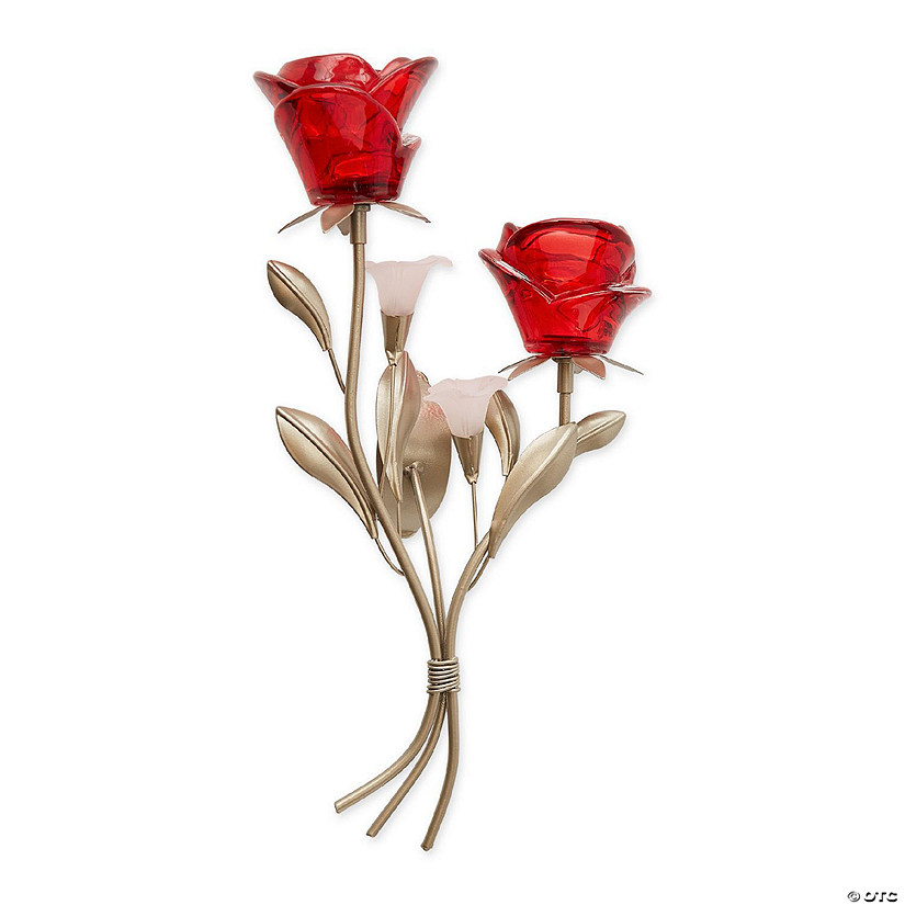 Romantic Roses Candle Wall Sconce 15" Tall Oriental Trading