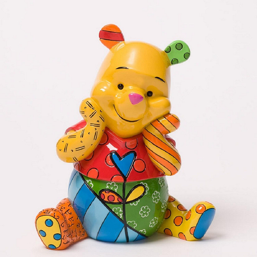 Romero Britto Disney Smiling Winnie the Pooh Pop Art Figurine 4033896 New Image