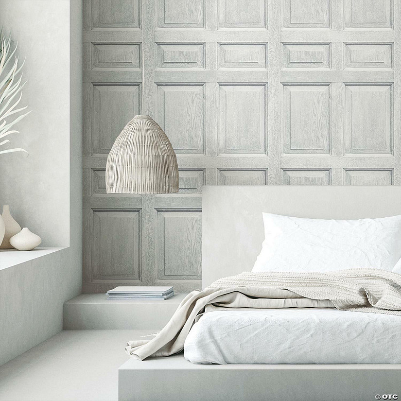 Roommates Beveled Wood Paneling Peel & Stick Wallpaper - Grey