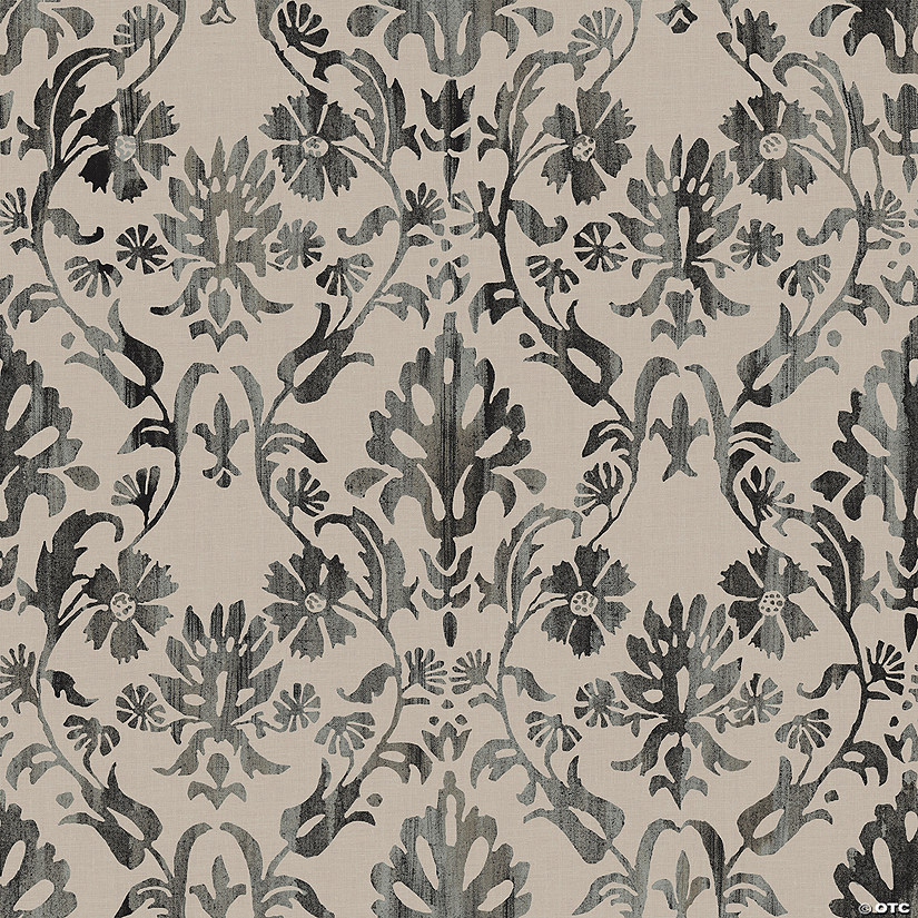 RoomMates Blooming Damask Taupe Peel and Stick Wallpaper Image