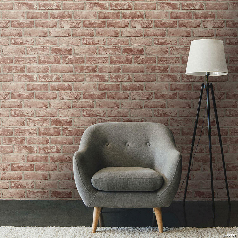 Roommates Brick Peel & Stick Wallpaper Brown Oriental Trading