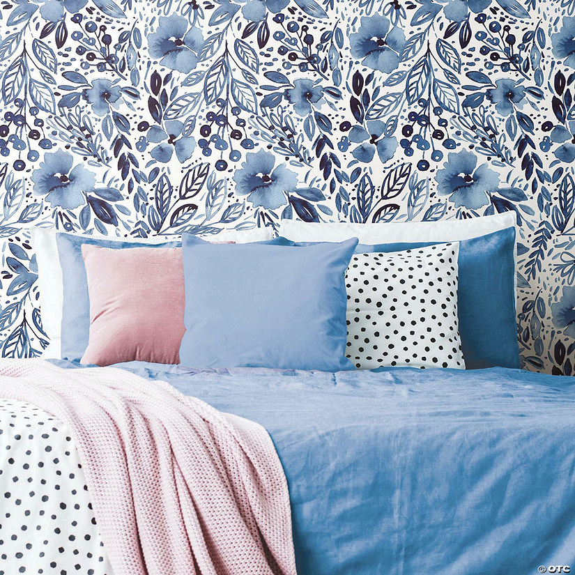 Roommates Clara Jean April Showers Peel & Stick Wallpaper - Blue Image