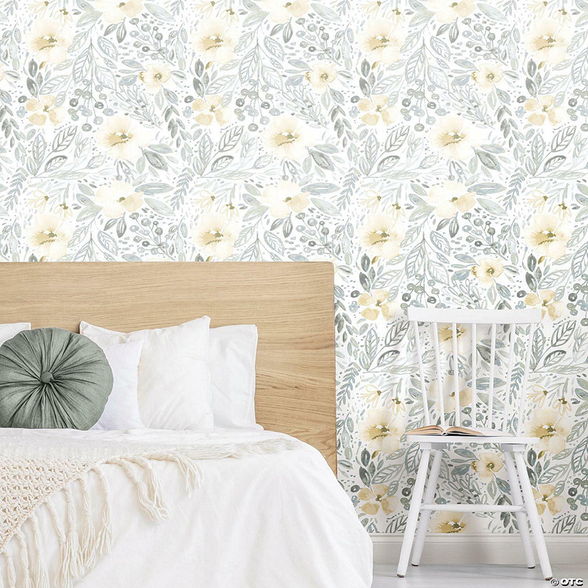 Roommates Clara Jean April Showers Peel & Stick Wallpaper - Yellow Image