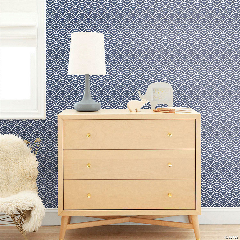 RoomMates Coastal Scallop Peel & Stick Wallpaper Blue Image