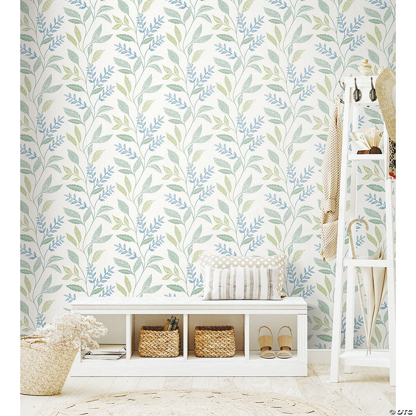 RoomMates Cottage Vine Peel & Stick Wallpaper - Green Image