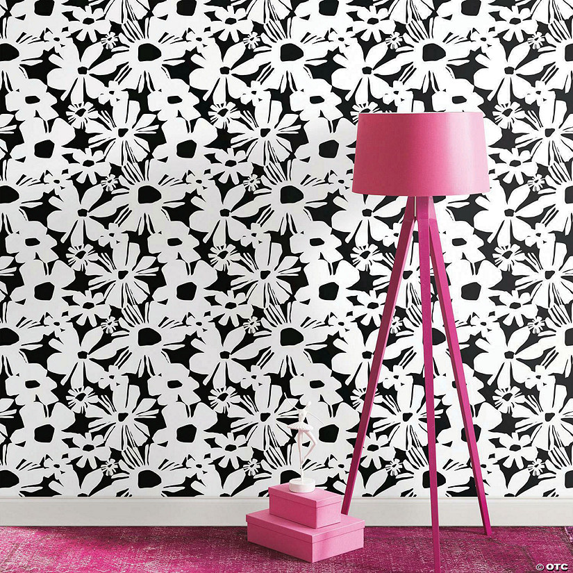 RoomMates Daisy Chain Peel & Stick Wallpaper Black