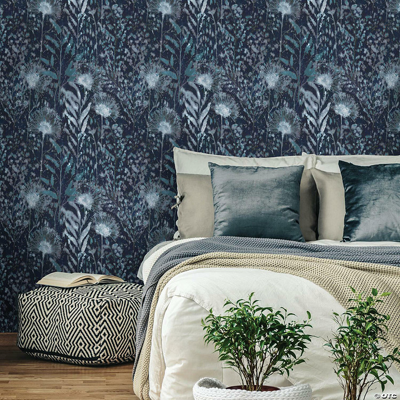 Roommates Dandelion Peel & Stick Wallpaper - Blue Image