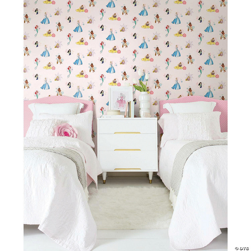 Roommates Disney Princess Power Peel & Stick Wallpaper - Pink/Blue Image