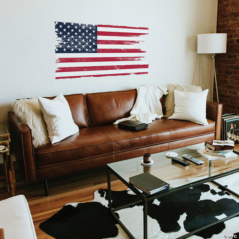 Roommates Distressed American Flag Giant Peel And Stick Wall Decals Image