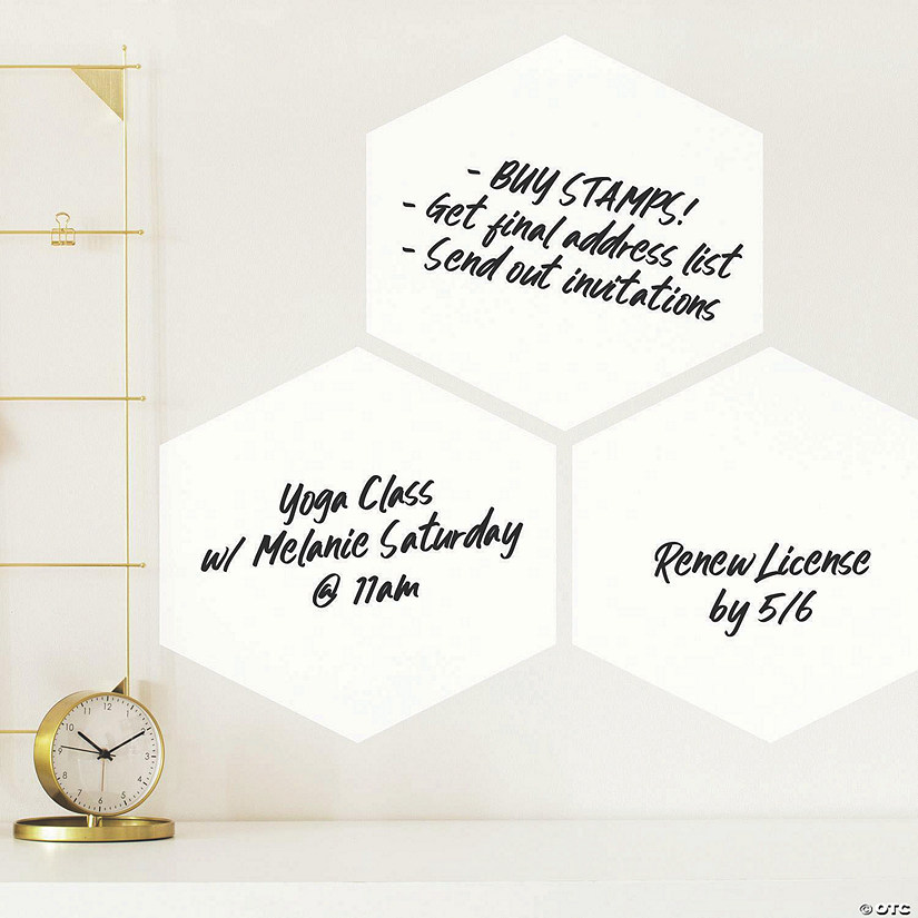 Roommates Dry Erase Hexagon Peel And Stick Wall Decals Image