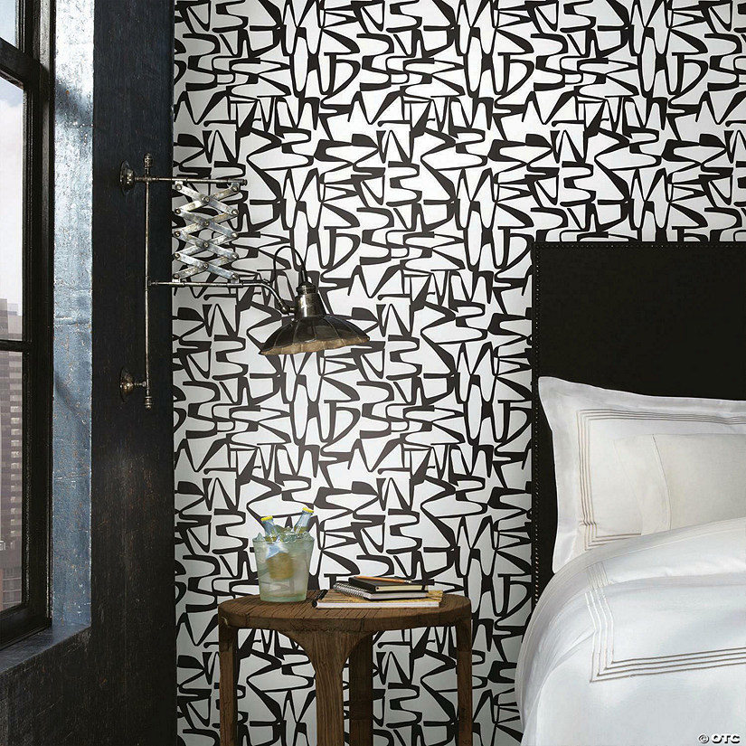 RoomMates Enigmatic Peel & Stick Wallpaper Black Image