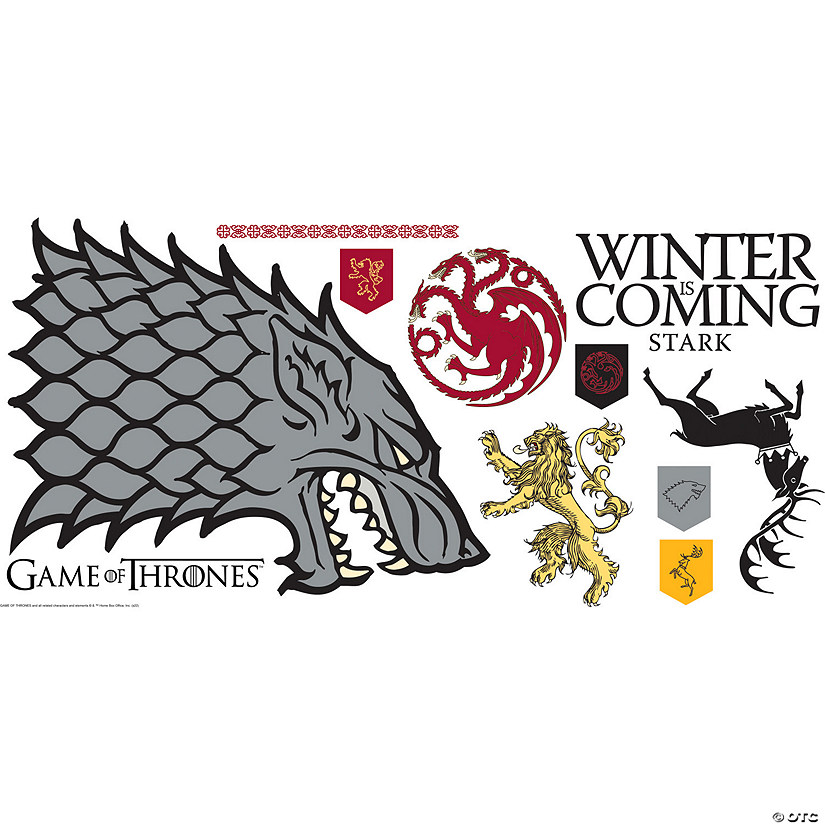 RoomMates Game Of Thrones Winter Is Coming Stark Giant Peel & Stick Wall Decals Image