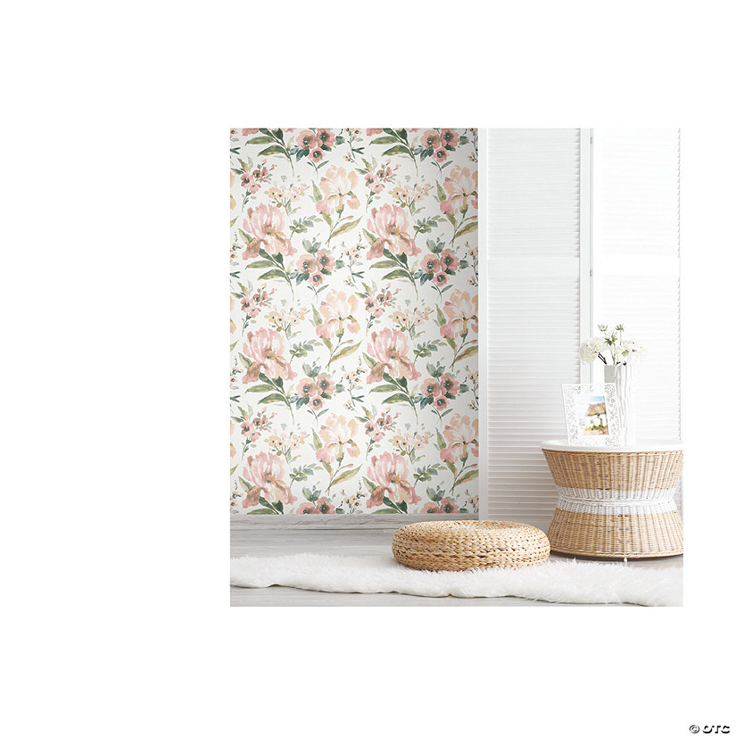 RoomMates Iris Peel & Stick Wallpaper, Grey Image
