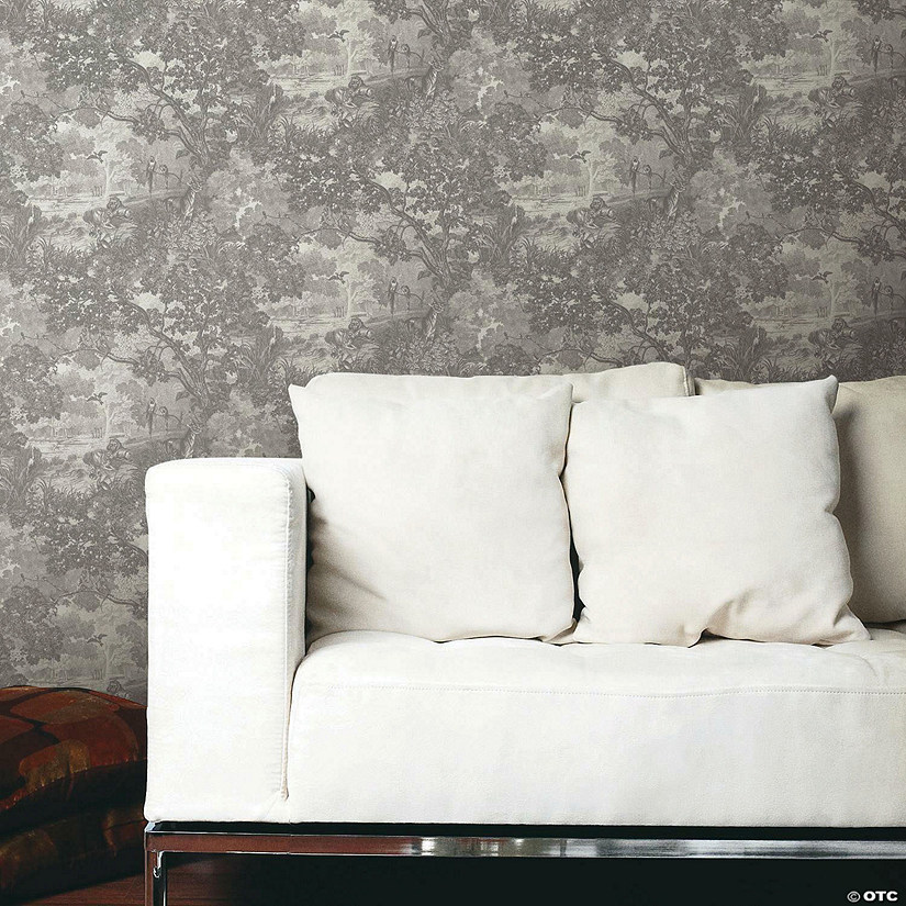 Roommates Jungle Toile Peel & Stick Wallpaper - Taupe Image