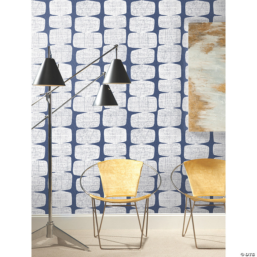 RoomMates Mid-Century Beads Peel & Stick Wallpaper, White Image