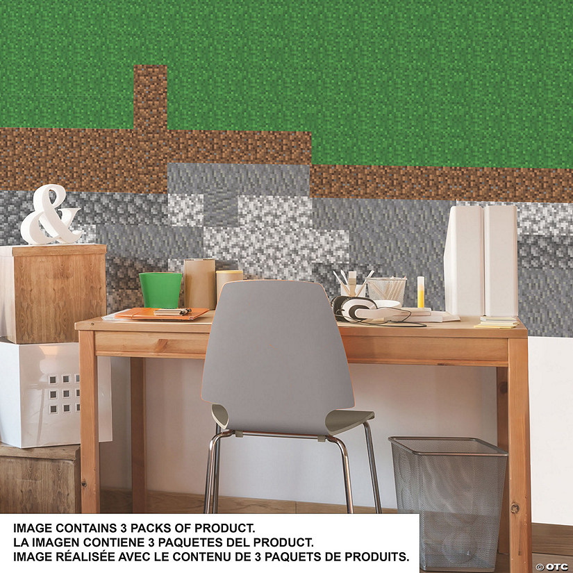RoomMates Minecraft Block Strips Peel And Stick Wall Decals Image