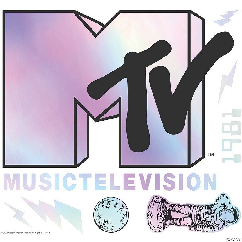 RoomMates MTV Holographic Peel And Stick Giant Wall Decals Image