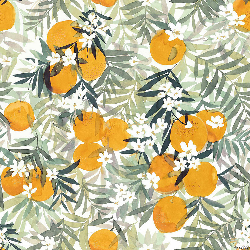 Roommates Orange Blossom Peel & Stick Wallpaper - Orange | Oriental Trading