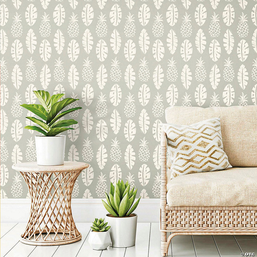 Roommates Pineapple Block Print P&amp;S Wallpaper Image