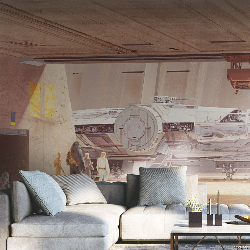 RoomMates Ralph Mcquarrie's Star Wars Docking Bay Millennium Falcon Peel & Stick Mural Image