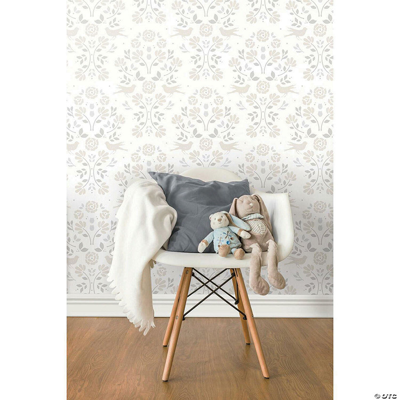 RoomMates Rose Lindo Woodland Peel & Stick Wallpaper Gray Image