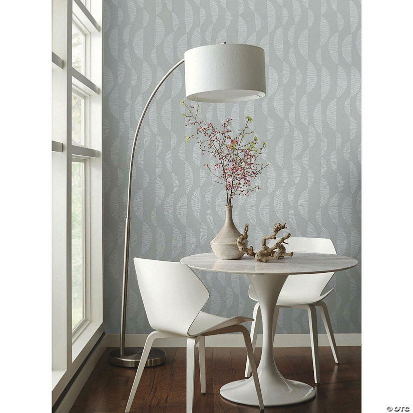 RoomMates Seychelles Wave Peel & Stick Wallpaper Gray Image
