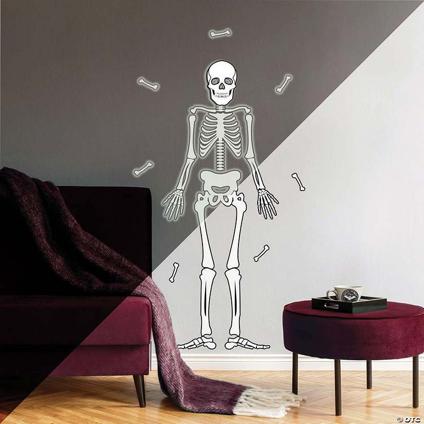 Roommates Skeleton Glow In The Dark Peel And Stick Giant Wall Decals Image
