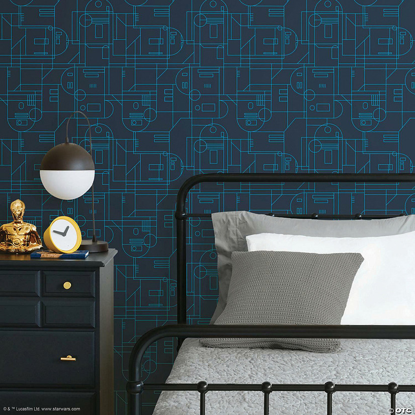 Roommates Star Wars R2D2 Geometric Peel & Stick Wallpaper - Blue/Navy Image