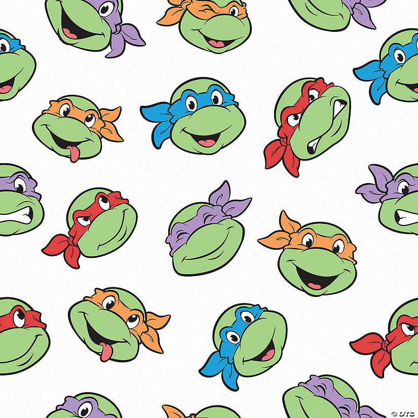 RoomMates Teenage Mutant Ninja Turtles Character Faces Peel and Stick Wallpaper Image