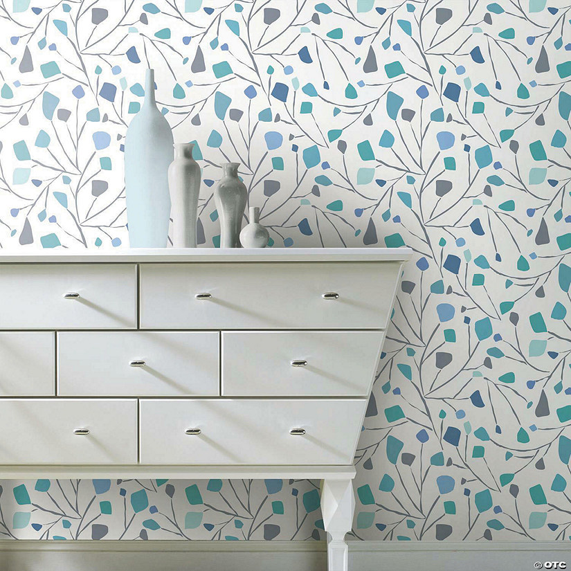 RoomMates Terrazzo Branch Peel & Stick Wallpaper Blue Image