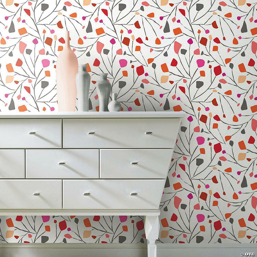 RoomMates Terrazzo Branch Peel & Stick Wallpaper Red Image