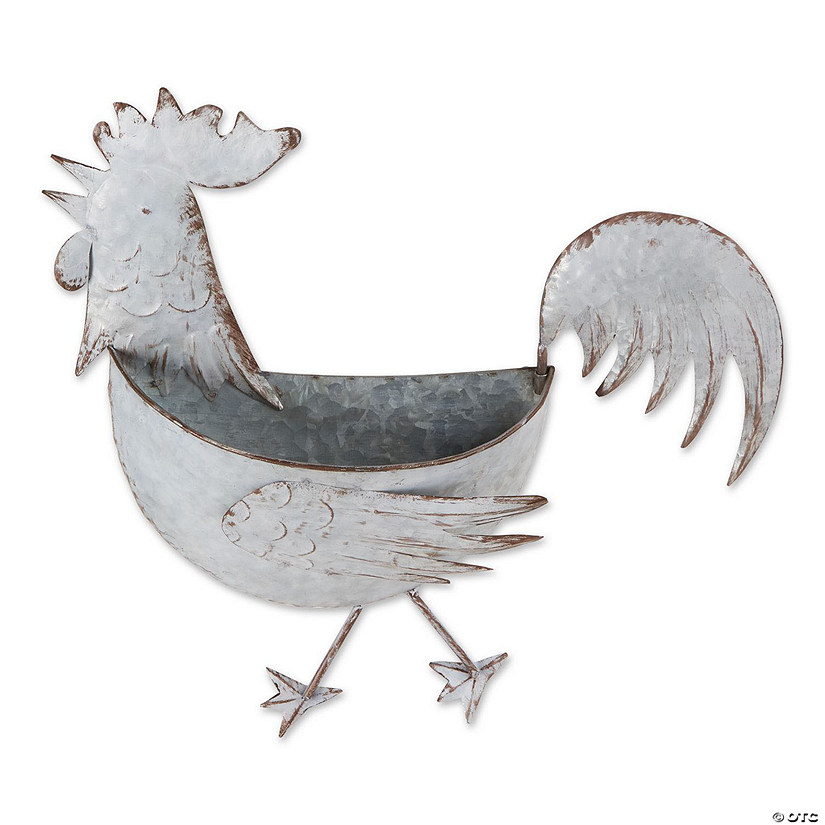 Rooster Galvanized Wall Planter Image