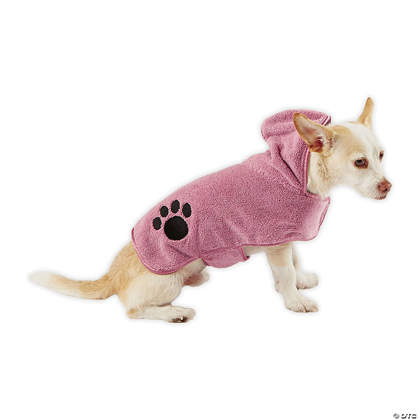 Rose Embroidered Paw X-Small Pet Robe Image