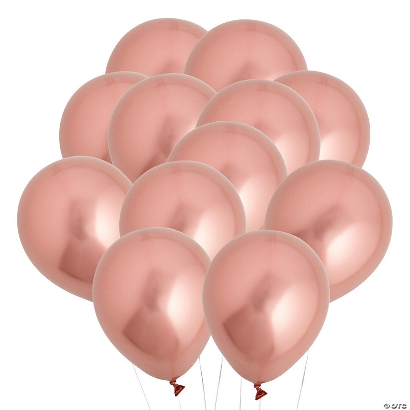 Rose Gold Chrome 5" Latex Balloons - 24 Pc. Image